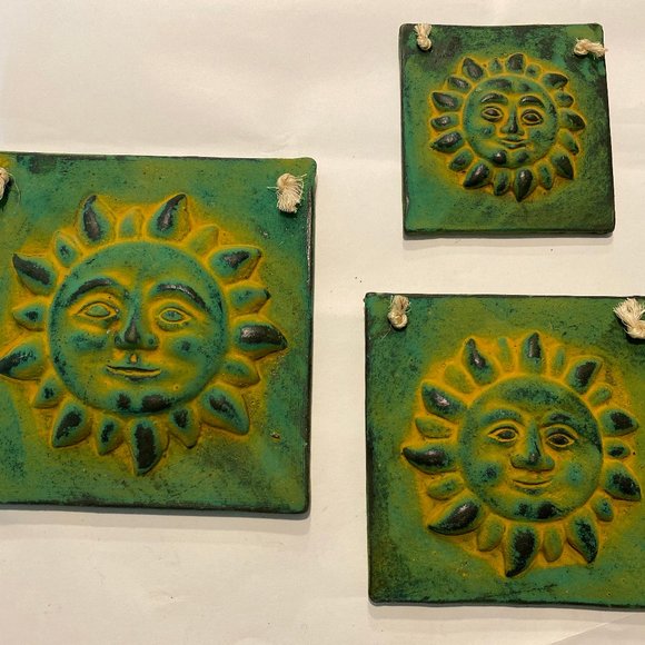 Made In Mexican Wall Decor Vintage Mexican Folk Art Terra Cotta Sun Face Poshmark